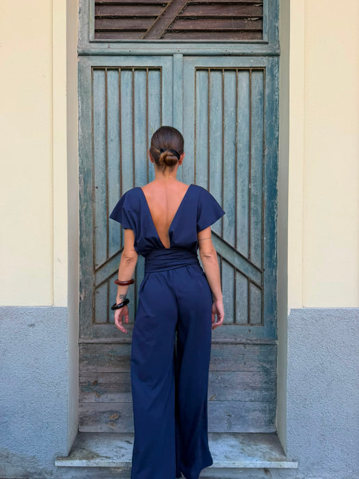 Tuta Magda in jersey blu notte