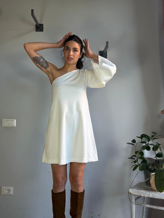Abito monospalla Gigi bianco