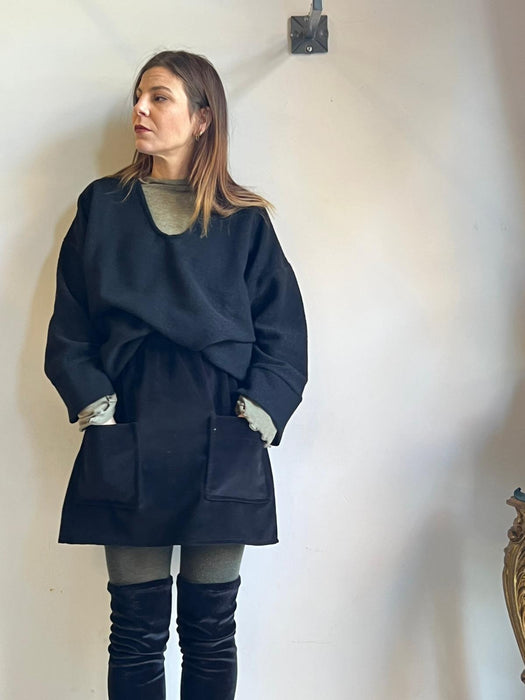 Gonna Luca in velluto nero