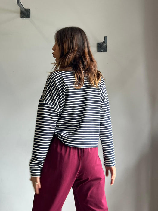 Felpa Deborah a righe bianche e blu