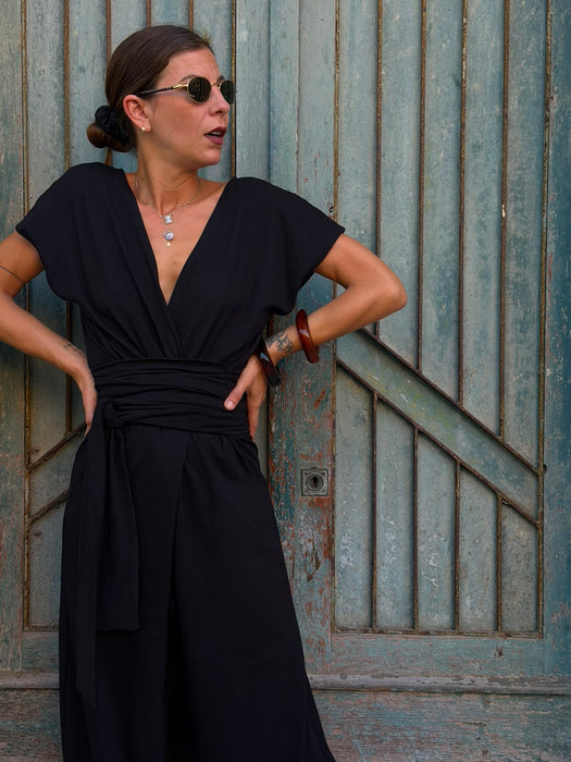 Tuta Magda in jersey nero