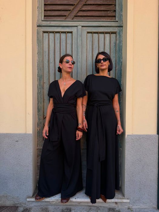 Tuta Magda in jersey nero