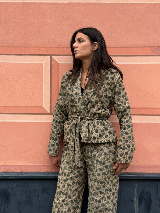 Cardigan Romeo in velluto a fiori