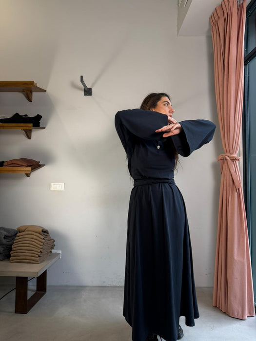 Abito Osvaldo lungo blu navy