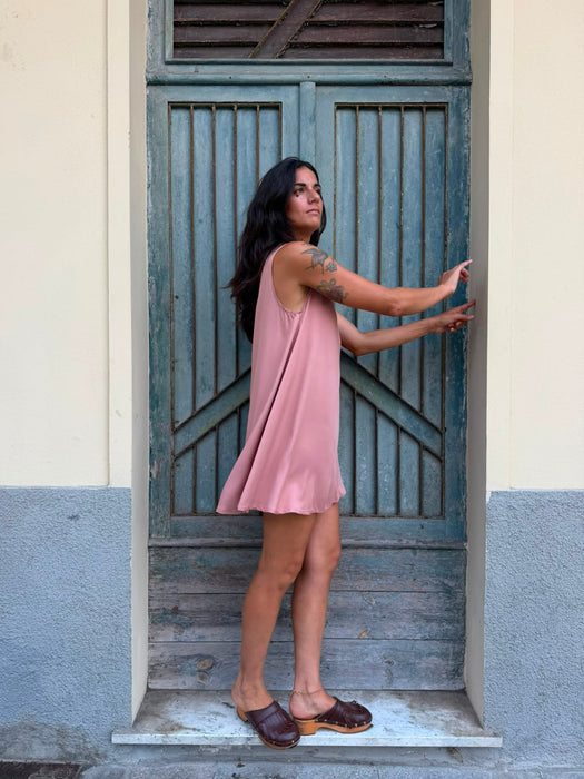 Abito Michele in viscosa rosa antico