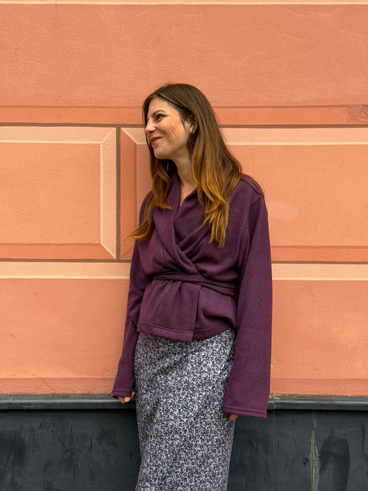 Cardigan Romeo in cashmere viola