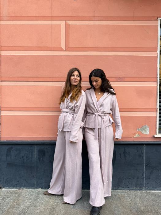 Pantaloni Mia in cashmere rosa