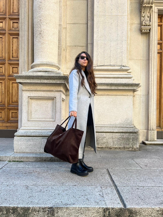 Borsa in velluto marrone