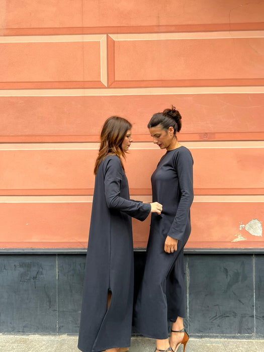 Abito Cristiana lungo blu navy