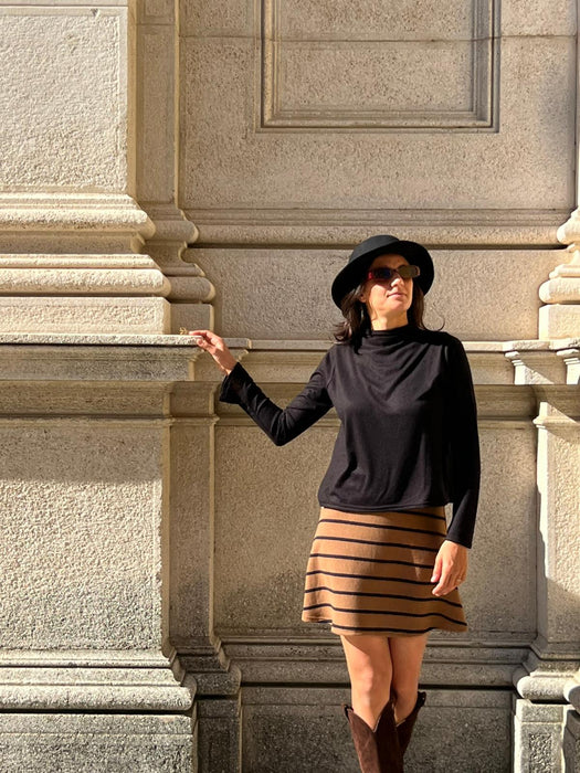 Gonna Costanzina color biscotto a righe nere