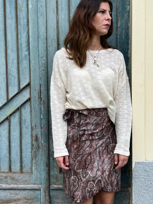 Gonna Matilda corta in fantasia damascata