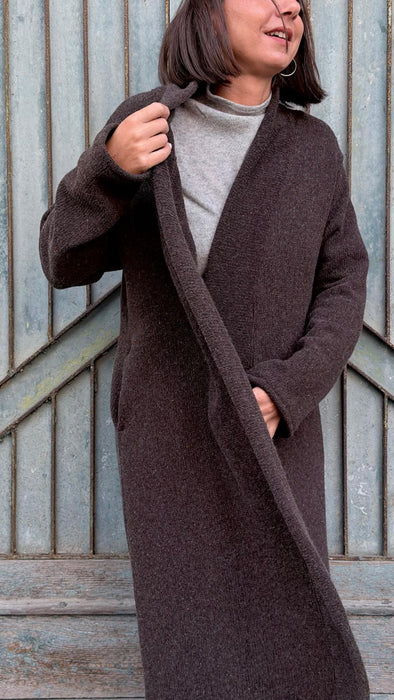Cardigan Marinella in lana marrone