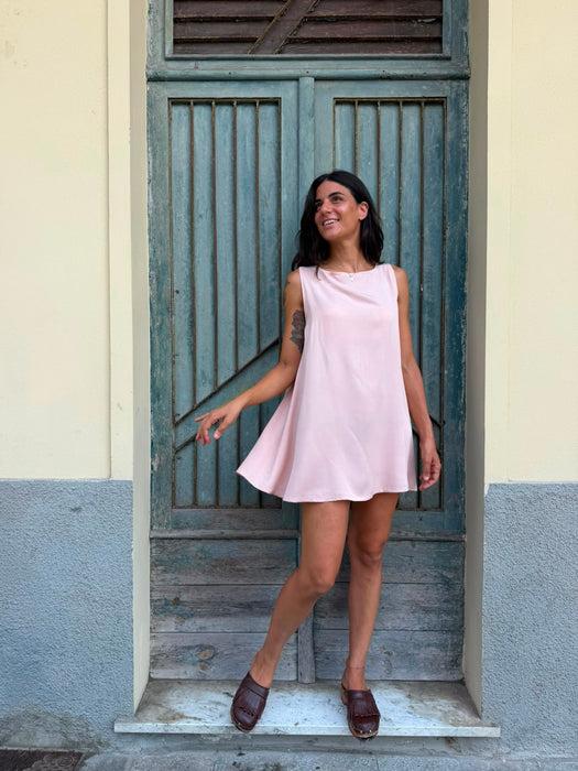 Abito Michele in viscosa rosa cipria