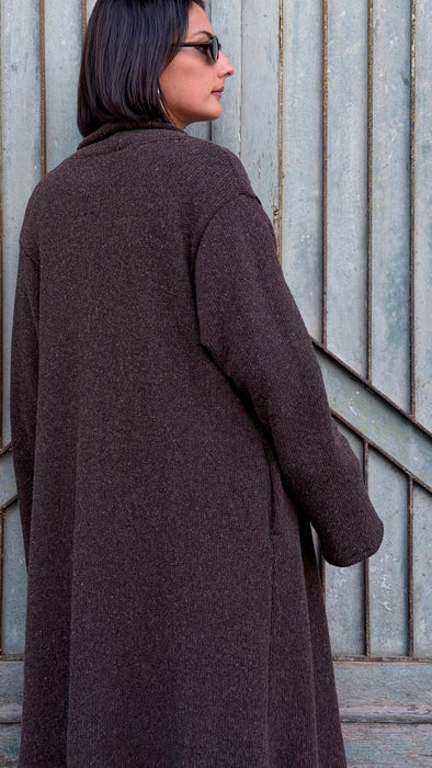 Cardigan Marinella in lana marrone