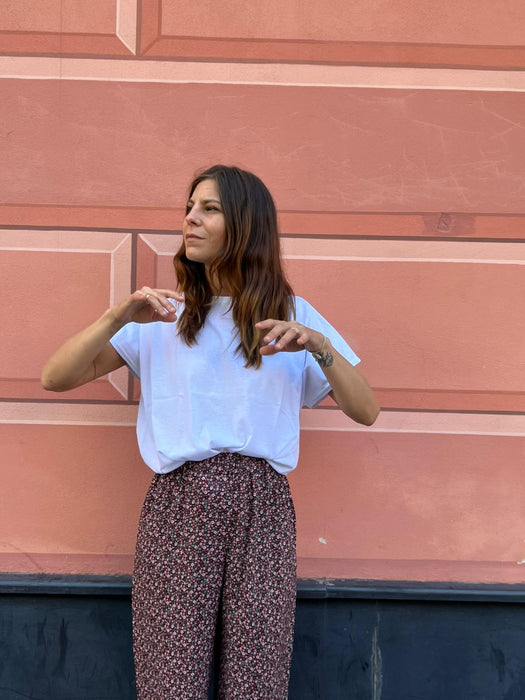 Pantaloni Mia in viscosa a fiori