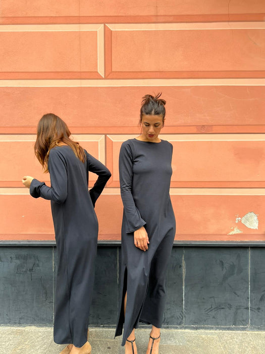 Abito Cristiana lungo blu navy