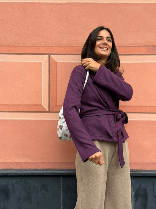 Cardigan Romeo in cashmere viola