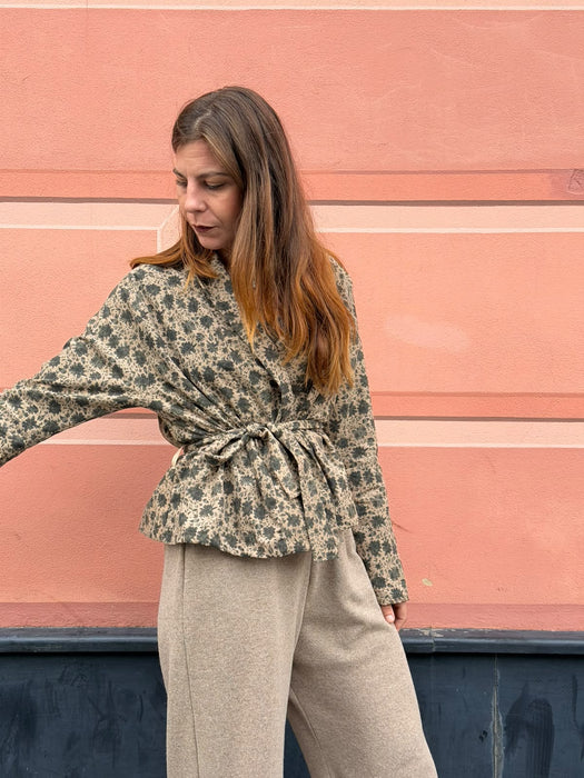 Pantaloni Mia in cashmere beige
