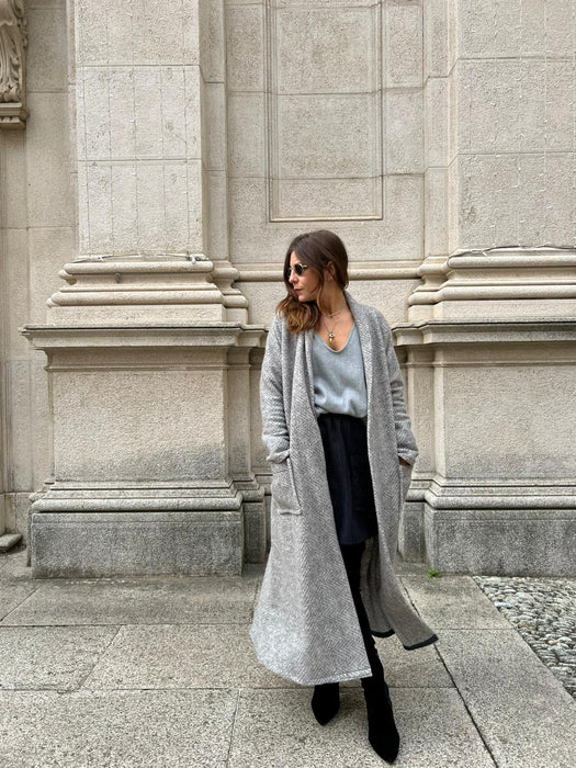 Capospalla Marinella lungo spigato grigio