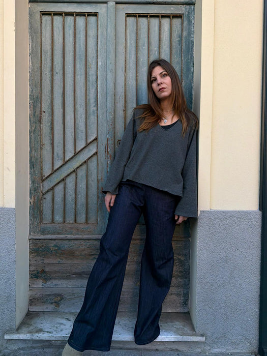 Maglia Frida verde/grigio