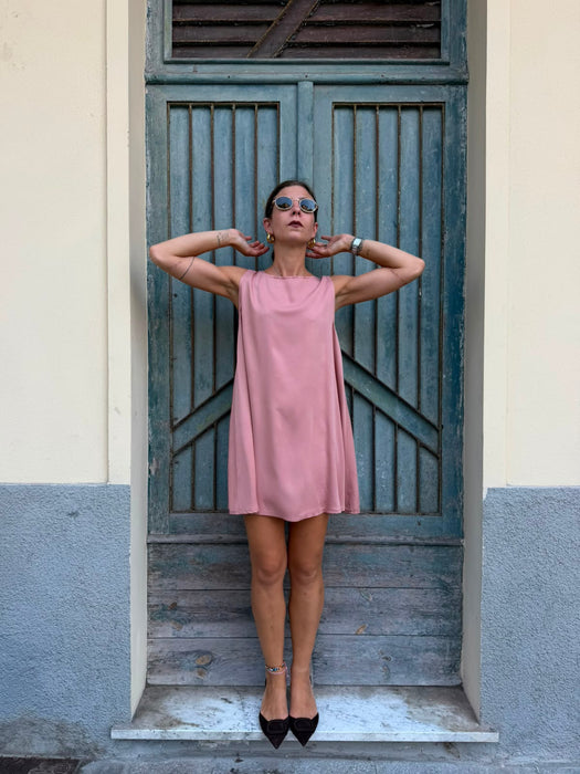 Abito Michele in viscosa rosa antico