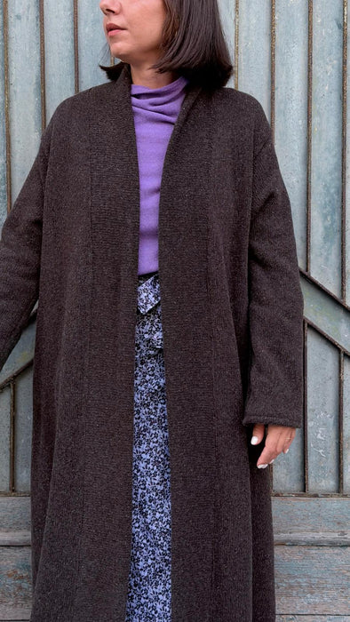 Cardigan Marinella in lana marrone