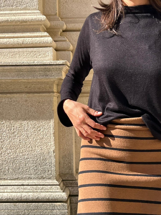 Gonna Costanzina color biscotto a righe nere