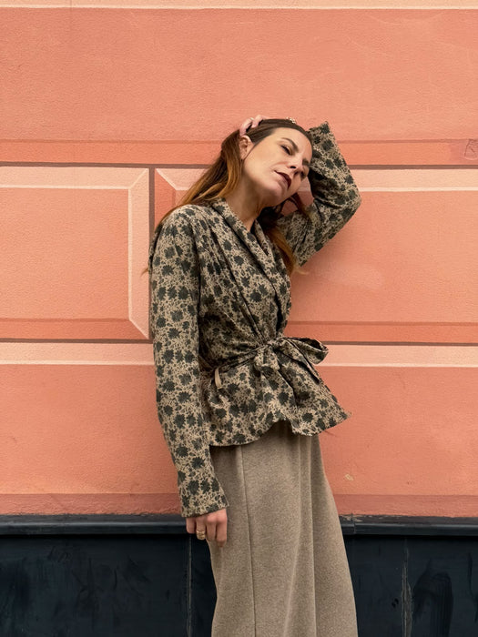 Cardigan Romeo in velluto a fiori