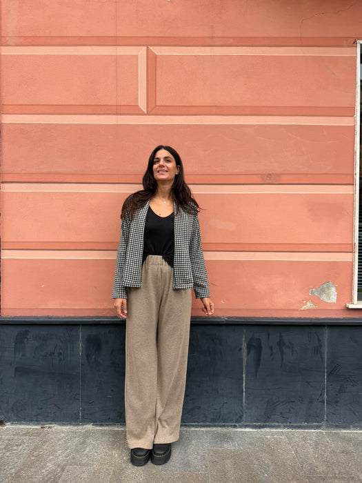 Pantaloni Mia in cashmere beige