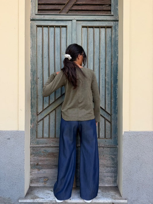 Pantaloni Mia in jeans lavaggio scuro