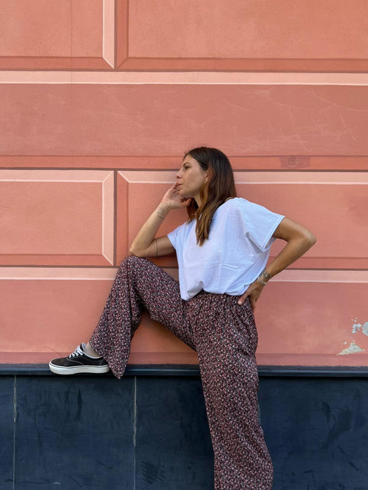 Pantaloni Mia in viscosa a fiori