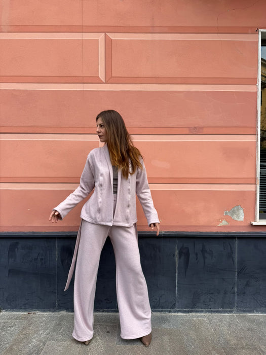 Pantaloni Mia in cashmere rosa