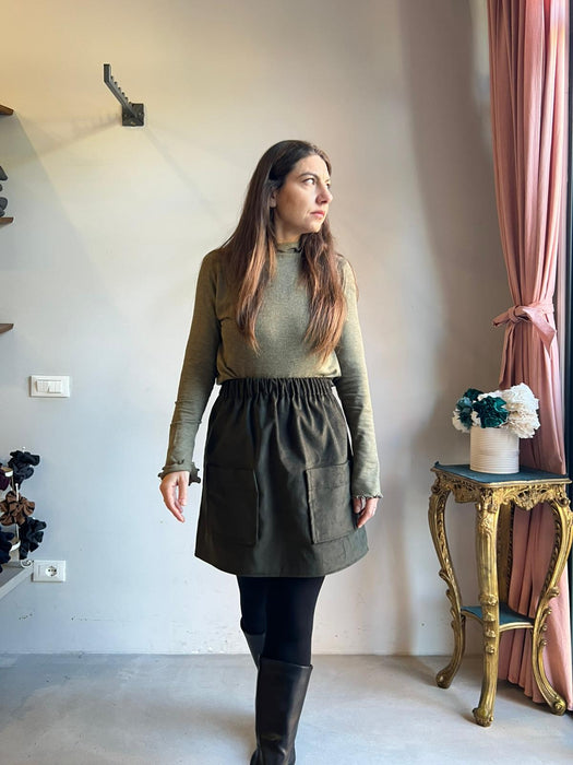 Maglia Nicole verde salvia in caldo cotone