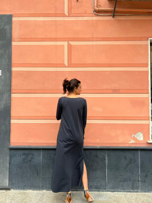 Abito Cristiana lungo blu navy