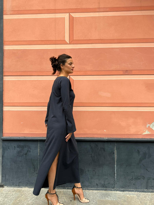 Abito Cristiana lungo blu navy