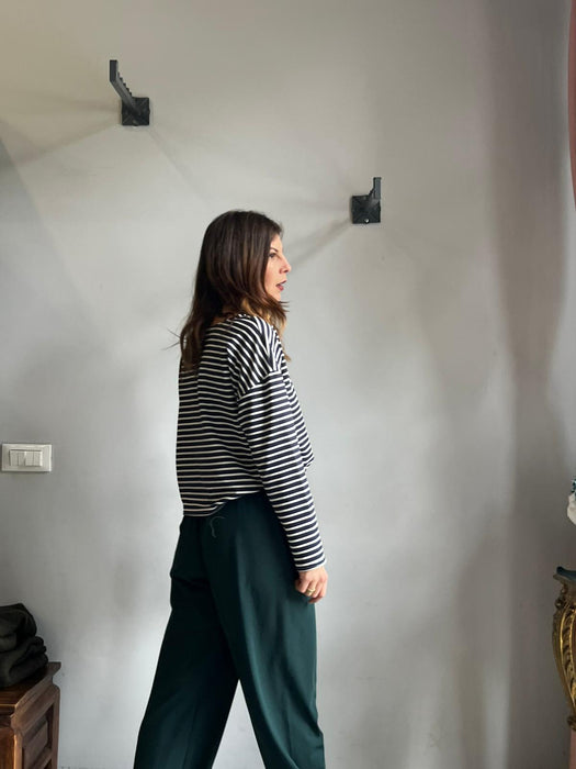 Felpa Deborah a righe bianche e blu