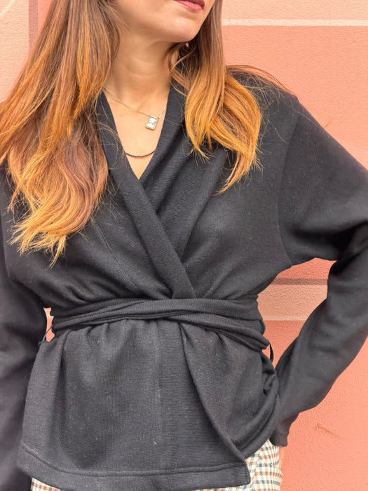 Cardigan Romeo in cashmere nero