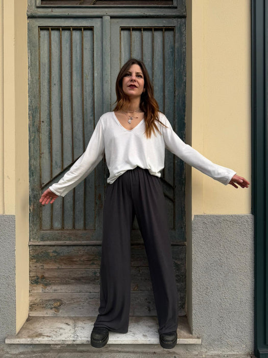 Pantaloni Mia in jersey antracite