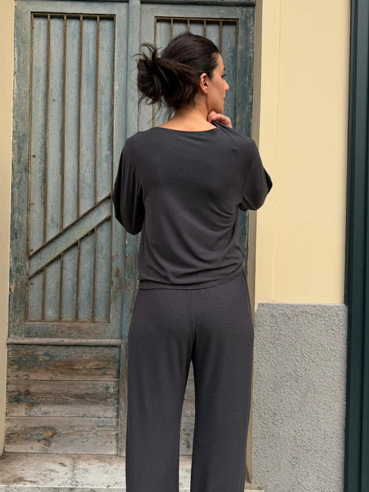 Pantaloni Mia in jersey antracite