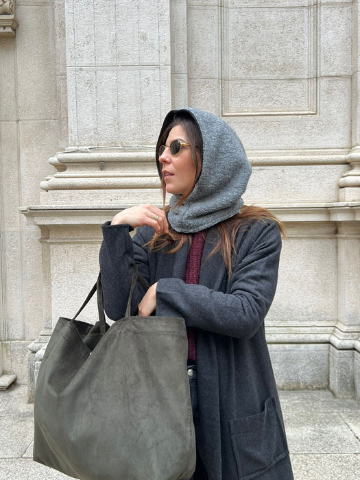 Balaclava double nero e grigio