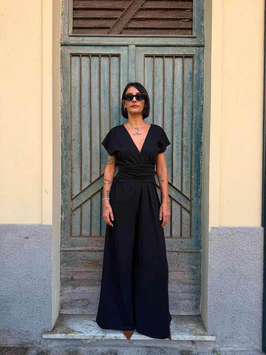 Tuta Magda in jersey nero