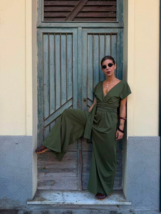 Tuta Magda in jersey verde oliva