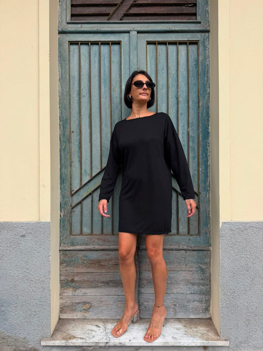 Abito Deborah in cotone nero