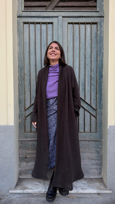 Cardigan Marinella in lana marrone