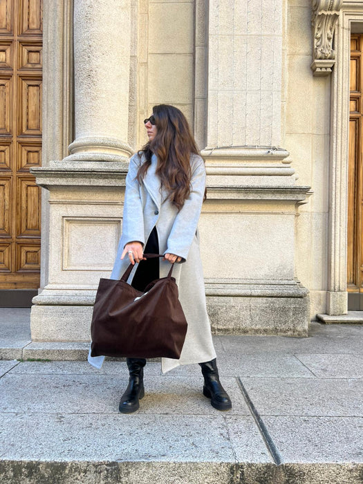 Borsa in velluto marrone