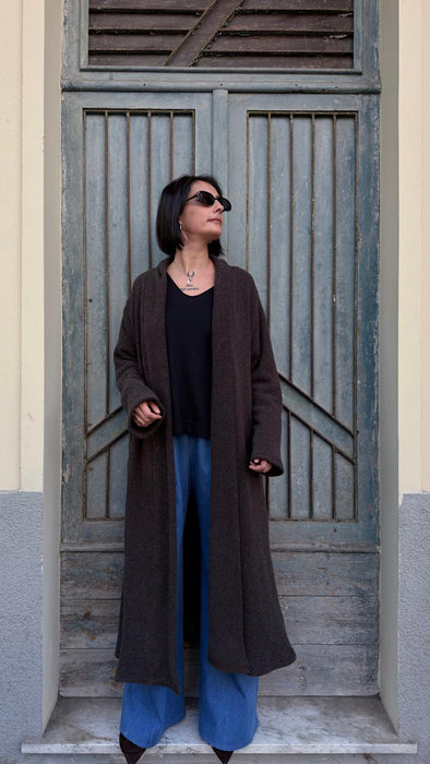 Cardigan Marinella in lana marrone