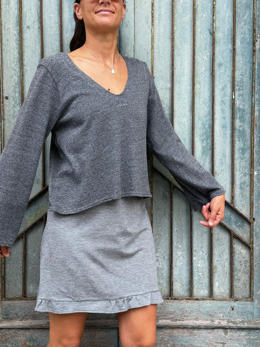 Maglioncino Frida in maglina grigio mélange