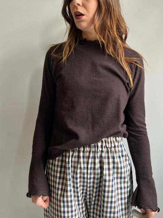 Maglia Nicole in lana sottile marrone