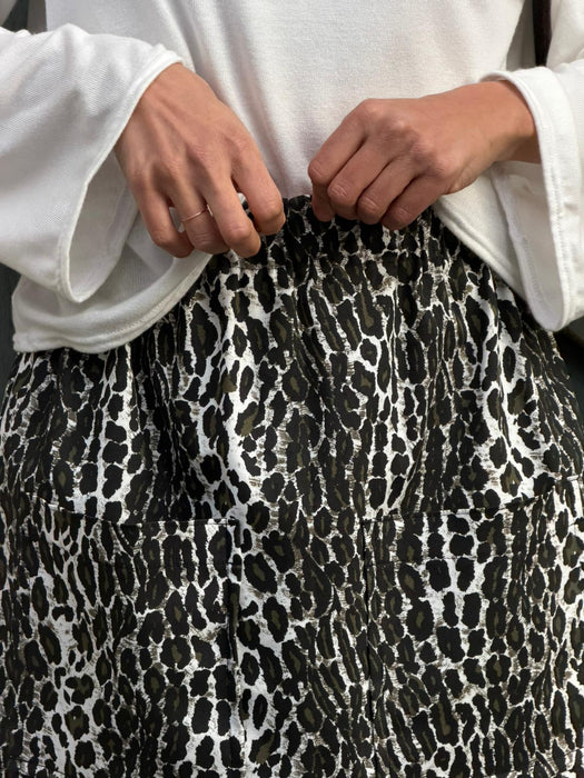 Gonna Luca in gabardine leopardato