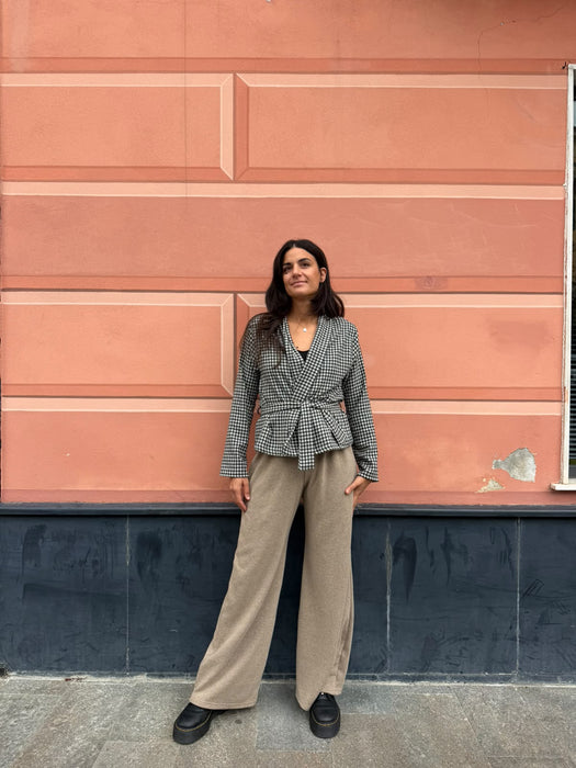 Pantaloni Mia in cashmere beige